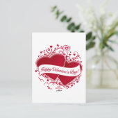 Fijne Valentijnsdag! Rode harten Feestdagenkaart (Staand voorkant)