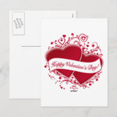Fijne Valentijnsdag! Rode harten Feestdagenkaart (Voorkant / Achterkant)