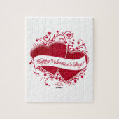 Fijne Valentijnsdag! Rode harten Legpuzzel (Verticaal)