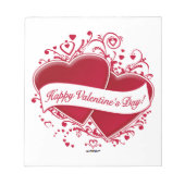 Fijne Valentijnsdag! Rode harten Notitieblok (Voorkant)