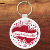 Fijne Valentijnsdag! Rode harten Sleutelhanger (Voorkant)