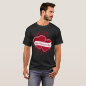 Fijne Valentijnsdag! Rode harten T-shirt (Voorkant volledig)
