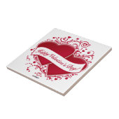 Fijne Valentijnsdag! Rode harten Tegeltje (Zijkant)