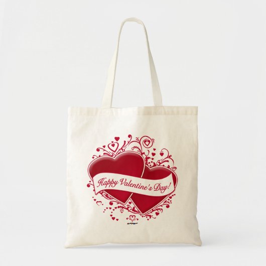 Fijne Valentijnsdag! Rode harten Tote Bag (Voorkant)