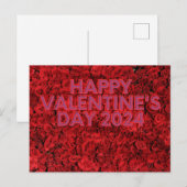 Fijne Valentijnsdag rode roos ansichtkaart Briefkaart (Voorkant / Achterkant)