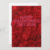 Fijne Valentijnsdag rode roos Platte Kerstkaart  (Voorkant / Achterkant)