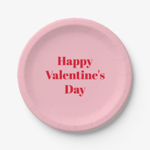 Fijne Valentijnsdag, rode roze schattig Papieren Bordje