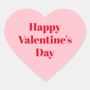 Fijne Valentijnsdag, rode roze Valentijnsdag Hart Sticker