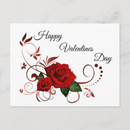 Fijne Valentijnsdag Rode Rozen Briefkaart