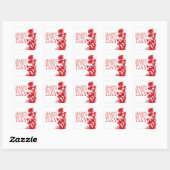 Fijne Valentijnsdag rode witte florale stickers (Vel)