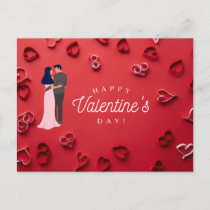Fijne Valentijnsdag Romantische Liefdeshartkaart Briefkaart