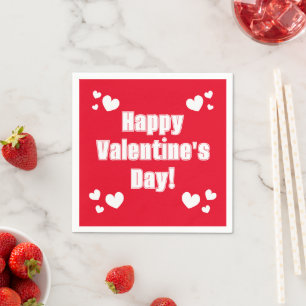 Fijne Valentijnsdag romantische rode papieren serv Servet