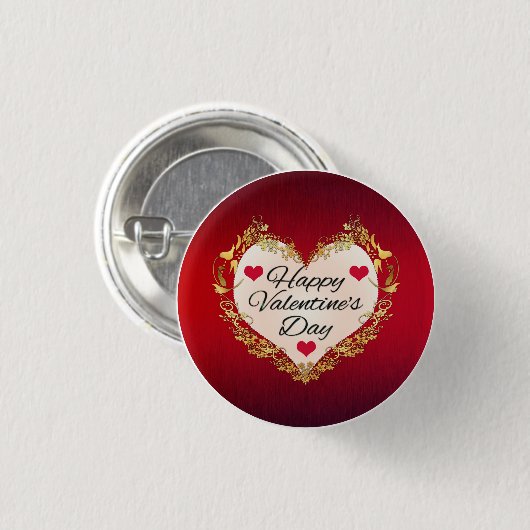 Fijne Valentijnsdag! Ronde Button 3,2 Cm (Voorkant /achterkant)