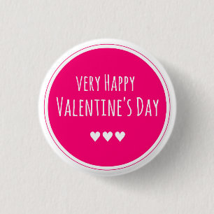 Fijne Valentijnsdag Ronde Button 3,2 Cm