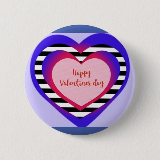 Fijne valentijnsdag ronde button 5,7 cm (Voorkant)