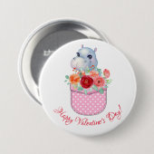 Fijne Valentijnsdag! Ronde Button 7,6 Cm (Voorkant /achterkant)