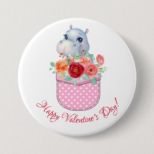 Fijne Valentijnsdag! Ronde Button 7,6 Cm (Voorkant)