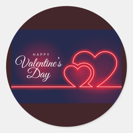 Fijne Valentijnsdag! Ronde Sticker (Voorkant)
