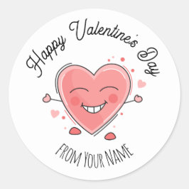 Fijne Valentijnsdag Ronde Sticker