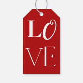 Fijne Valentijnsdag rood en wit Cadeaulabel