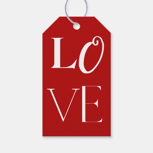 Fijne Valentijnsdag rood en wit Cadeaulabel (Voorkant)