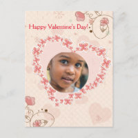 Fijne Valentijnsdag Roze Floral Heart Foto