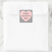 Fijne Valentijnsdag roze grijze stickers (Tas)