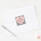 Fijne Valentijnsdag roze grijze stickers (Envelop)