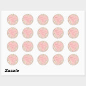 Fijne Valentijnsdag roze hart bloem Ronde Sticker (Vel)