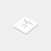 Fijne Valentijnsdag roze hart boog naam datum stij Post-it® Notes (Schuin)