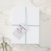 Fijne Valentijnsdag roze hart boog naam datum sty Cadeaulabel (Met Touw)