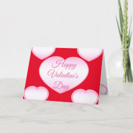 Fijne Valentijnsdag roze hartkaart Kaart