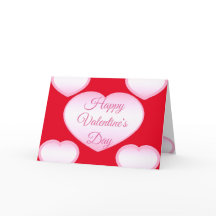 Fijne Valentijnsdag roze hartkaart