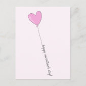 Fijne Valentijnsdag - Roze Heart Shaped Balloon Briefkaart (Voorkant)