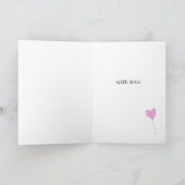 Fijne Valentijnsdag - Roze Heart Shaped Balloon Kaart (Binnen)