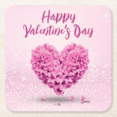 Fijne Valentijnsdag roze hyacinth Heart Kartonnen Onderzetters (Voorkant)