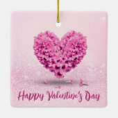 Fijne Valentijnsdag Roze hyacinth Lovely Heart Keramisch Ornament (Achterkant)