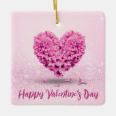 Fijne Valentijnsdag Roze hyacinth Lovely Heart Keramisch Ornament (Voorkant)