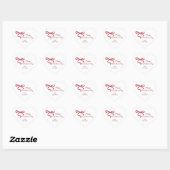 Fijne Valentijnsdag Roze Lint  Hart Sticker (Vel)