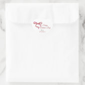 Fijne Valentijnsdag Roze Lint  Hart Sticker (Tas)