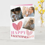Fijne Valentijnsdag Roze Modern Hart Kaart (Gele Bloem)