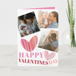Fijne Valentijnsdag Roze Modern Hart Kaart