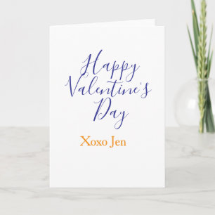 Fijne Valentijnsdag roze paars xoxo liefde naam c Kaart