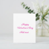 Fijne Valentijnsdag roze tekst naam bericht Briefkaart (Staand voorkant)