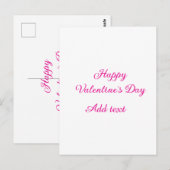 Fijne Valentijnsdag roze tekst naam bericht Briefkaart (Voorkant / Achterkant)