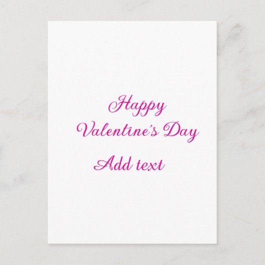 Fijne Valentijnsdag roze tekst naam bericht Briefkaart (Voorkant)