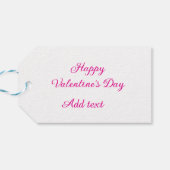 Fijne Valentijnsdag roze tekst naam bericht Cadeaulabel (Achterkant Horizontaal)