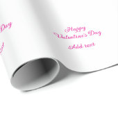 Fijne Valentijnsdag roze tekst naam bericht Cadeaupapier (Rol Hoek)