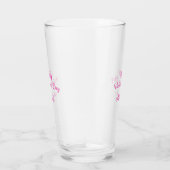 Fijne Valentijnsdag roze tekst naam bericht Glas (Rechts)