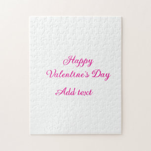 Fijne Valentijnsdag roze tekst naam bericht Legpuzzel